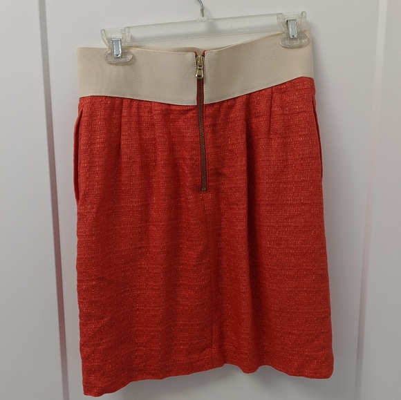 Orange Tweed Bubble Skirt w Pockets - Picture 2 of 3